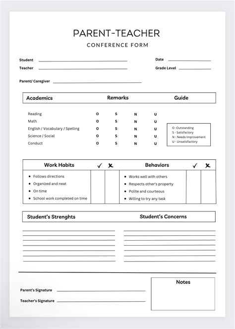 Parent-teacher conference template