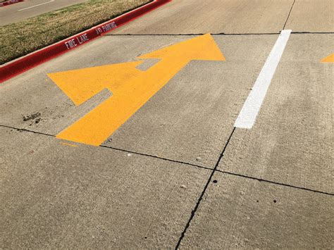 Various types of parking lot arrows