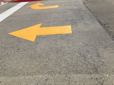 Parking lot arrows guiding drivers