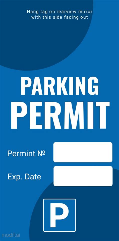 Parking Permit Template Customization