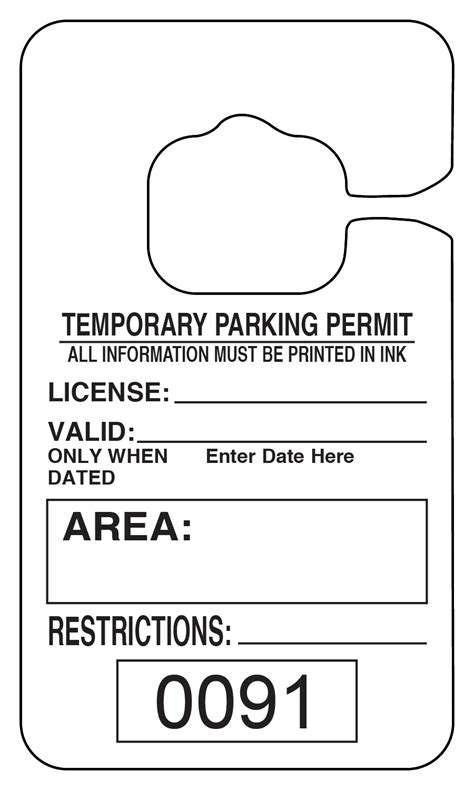 Parking Permit Template Example