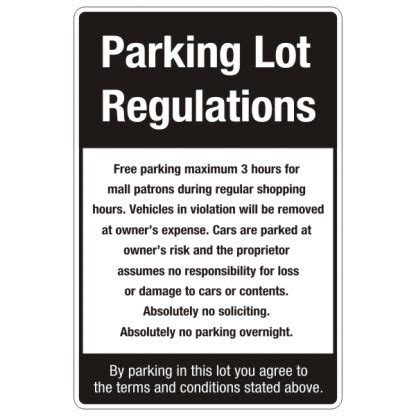 Parking regulations for handicap parking