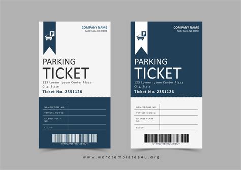 Parking Ticket Template 1