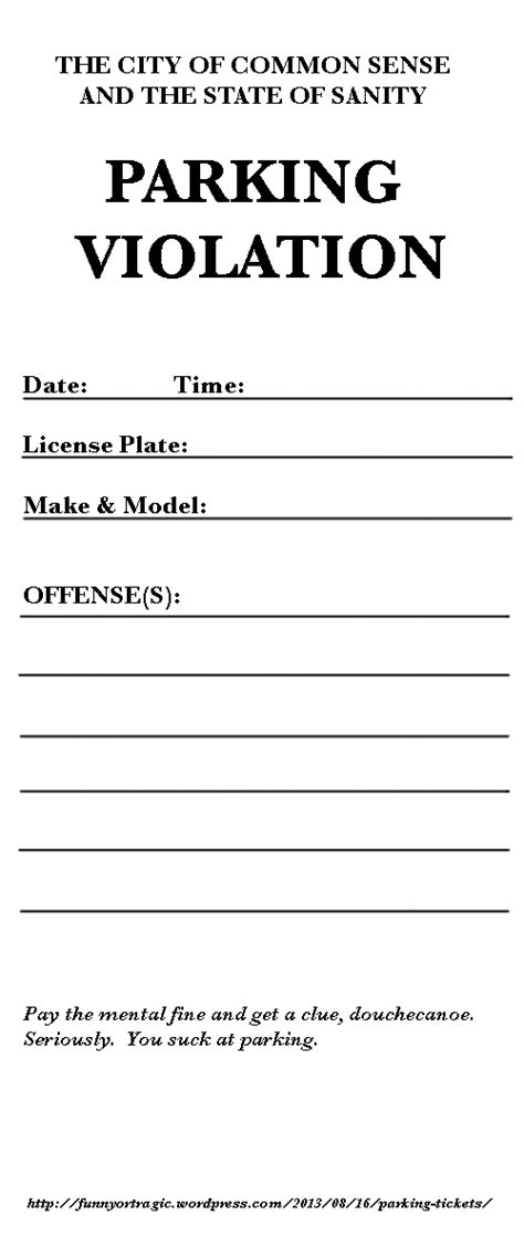 Parking Ticket Template 4