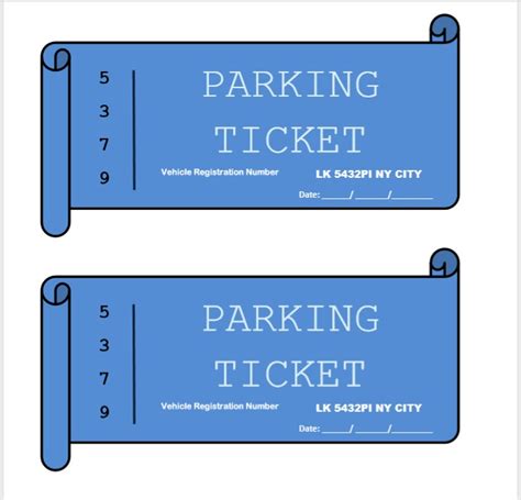 Example of a fake parking ticket template