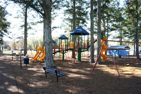 A park with a playground and recreation areas