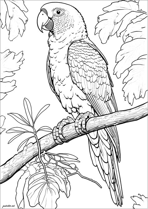 Parrot Coloring Pages for Adults