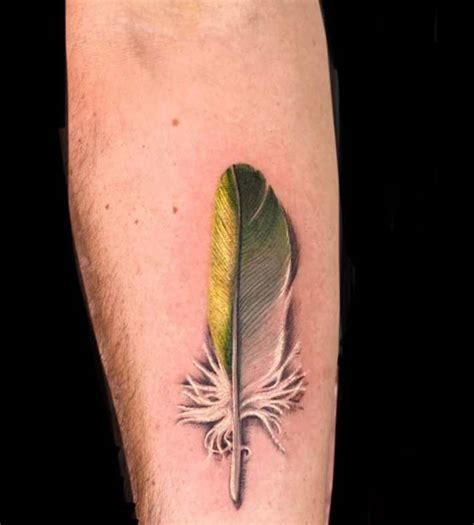 Parrot feather tattoo design