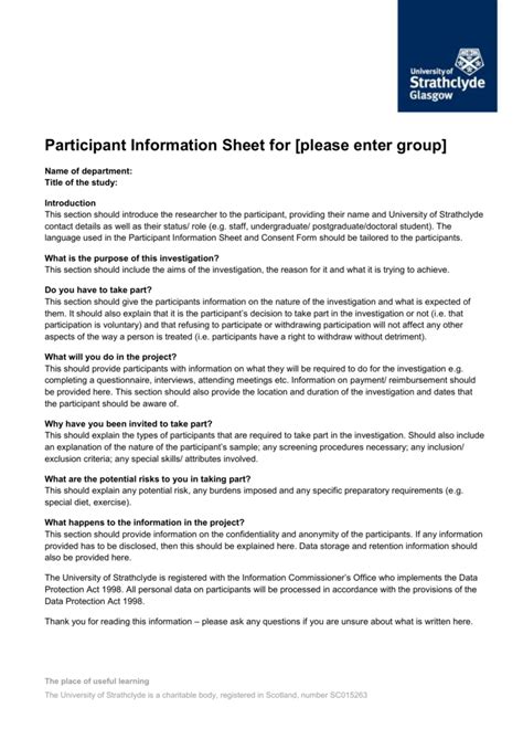 Participant information form