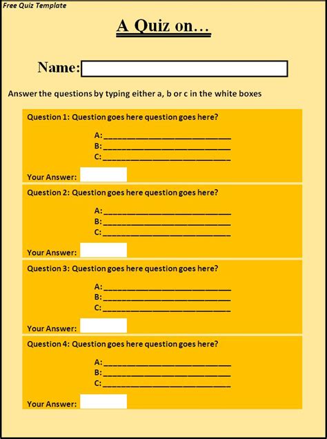 Participatory Quiz Templates