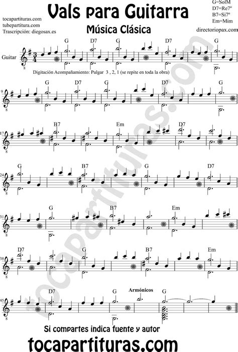 Partitura musical para guitarra