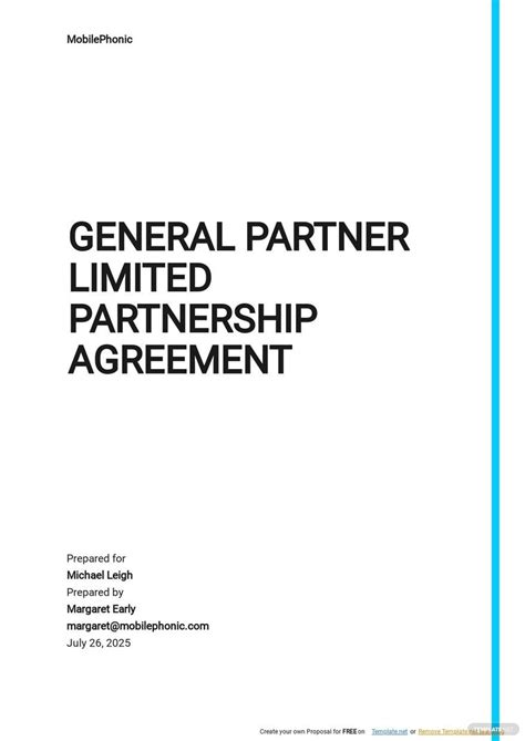 Partnership Agreement Template in Google Docs