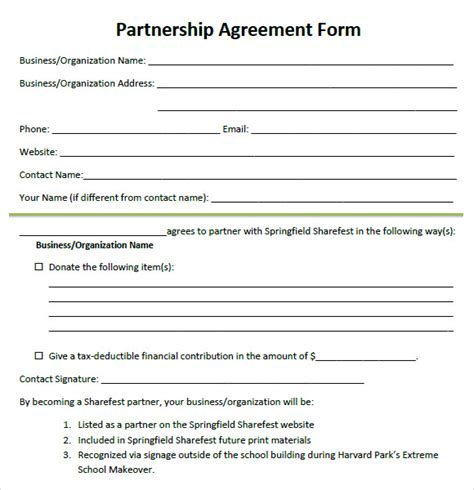 Partnership Agreement Template Sample 6