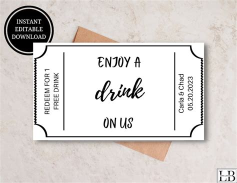 Party Drink Tickets Template