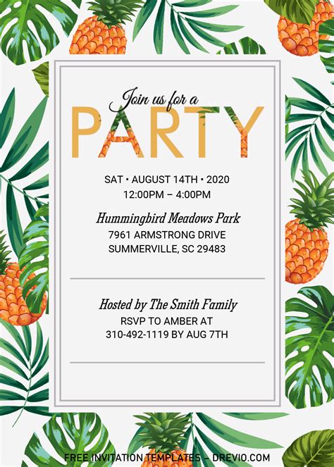 Party invitation template in Word