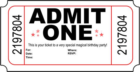 Party Invitation Ticket Template