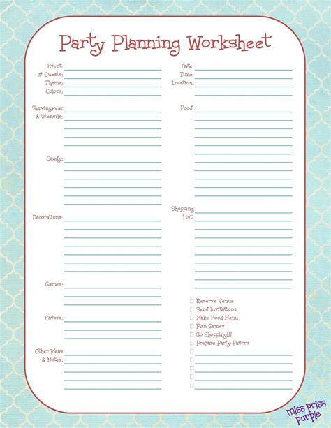 Party Planning Template 2