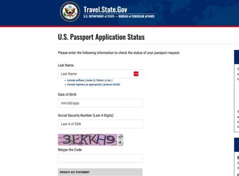 Passport Application Status