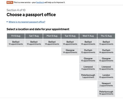 Passport Appointment Scheduling