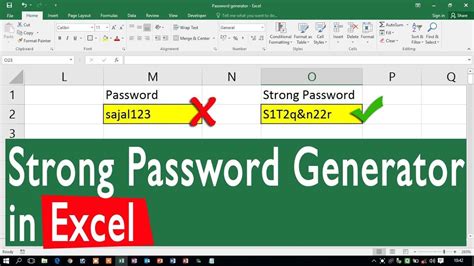 Password Generation in Excel