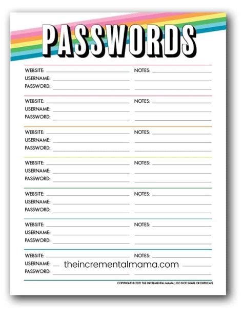 Password keeper template