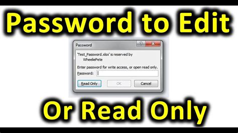 Password Protect Excel File For Read-Only Access