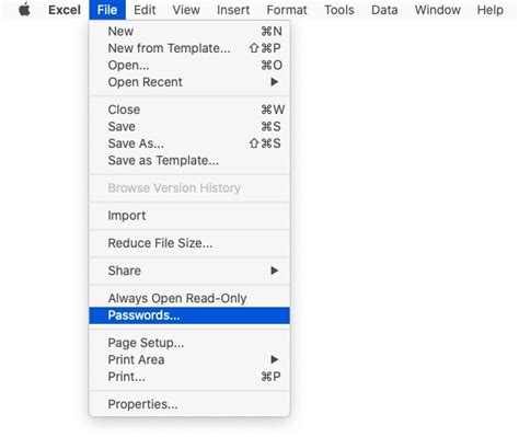 Password Protection in Excel on Mac