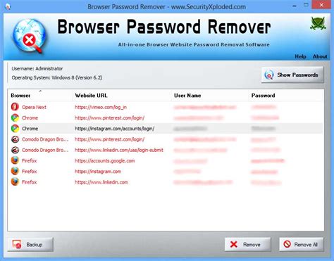 Password removal software