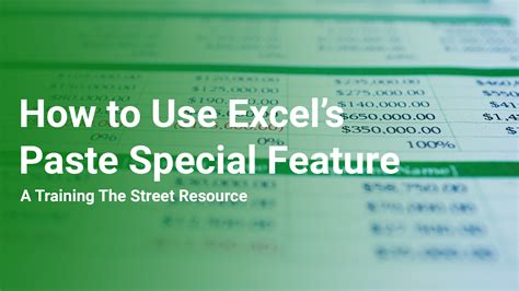 Using the Paste Special Feature in Excel