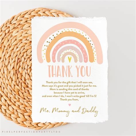 Pastel Baby Shower Thank You Card