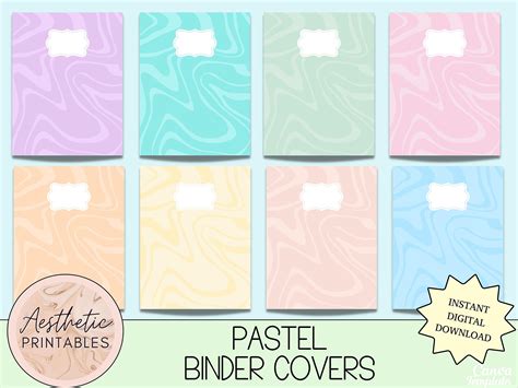 Pastel Colored Binder Covers