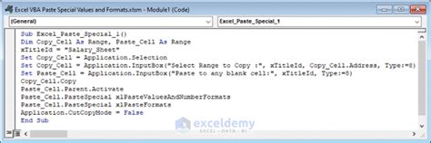 Paste Special Values in VBA Example 1