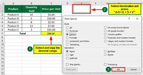 Paste Special Values in VBA Example 4