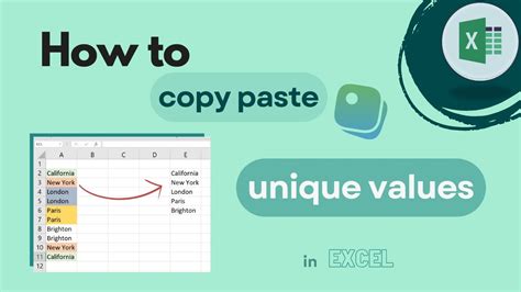 Pasting unique values in Excel