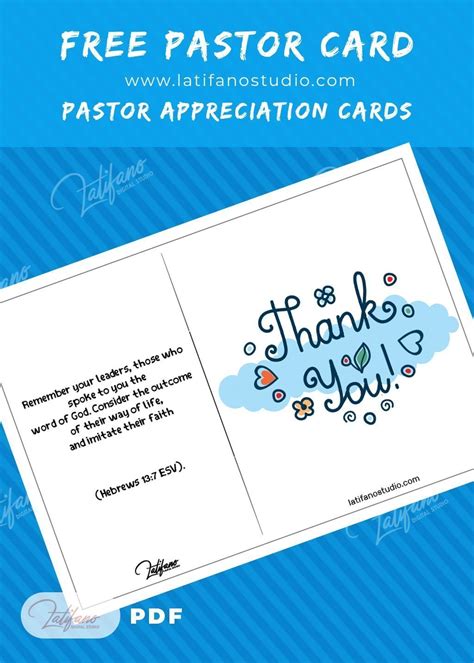 Pastor Appreciation Cards Free Printable Templates