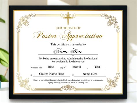 Pastor Appreciation Certificate