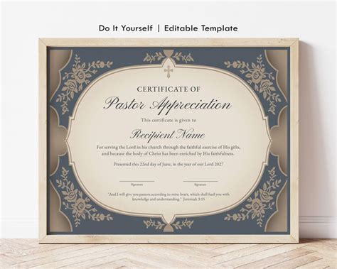 Pastor Appreciation Certificate Template 9