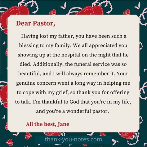 Pastor Appreciation Thank You Notes