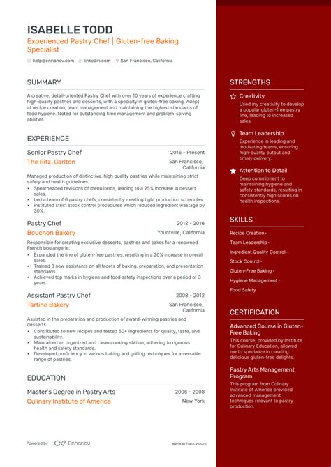 Pastry Chef Resume Template