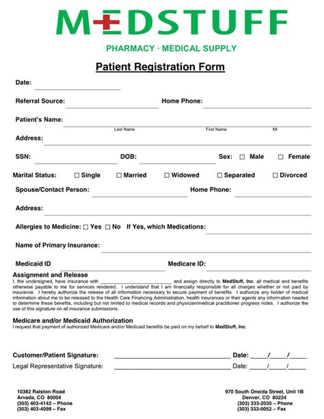 Patient Registration Form Template Download