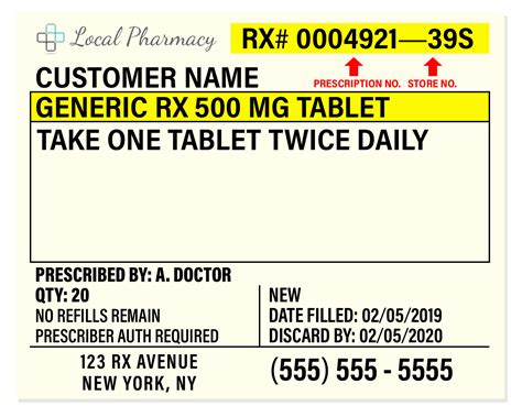 Patient Safety Prescription Label