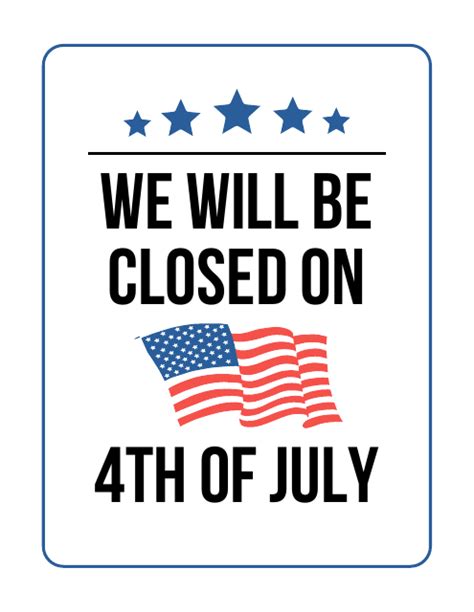 Patriotic Closed Sign Design