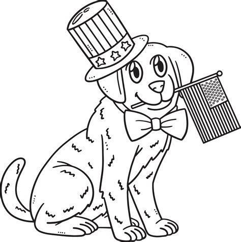 Patriotic dog coloring page