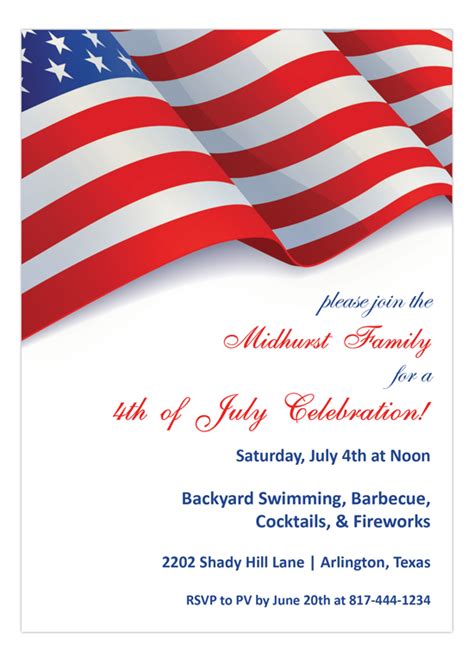 Patriotic Flag Invitation