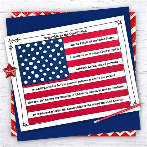 Patriotic preamble template with a flag background