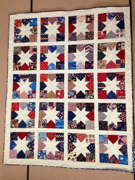 Patriotic star quilt pattern for printing