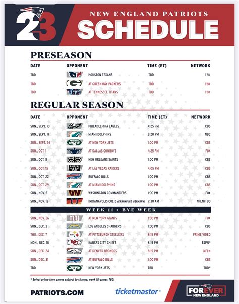 Patriots Schedule Image 10