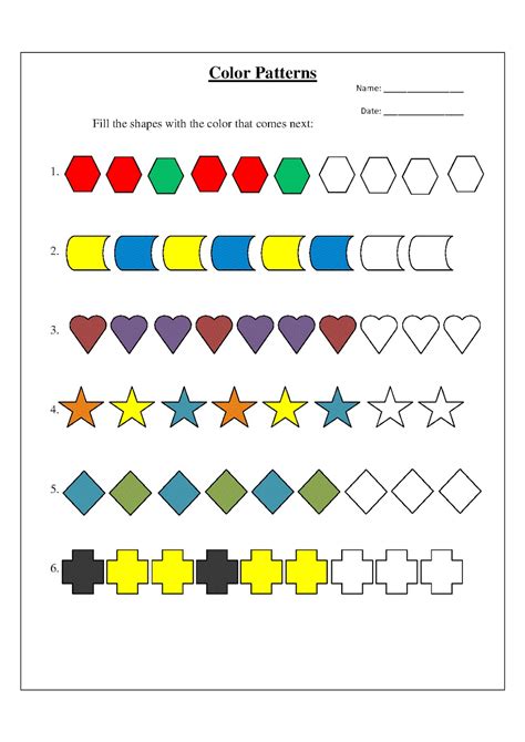 Patterns for Color by Shape