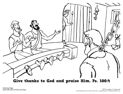 Bible Coloring Page of Paul and Silas