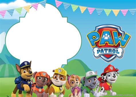 Paw Patrol Birthday Invitation Template 6